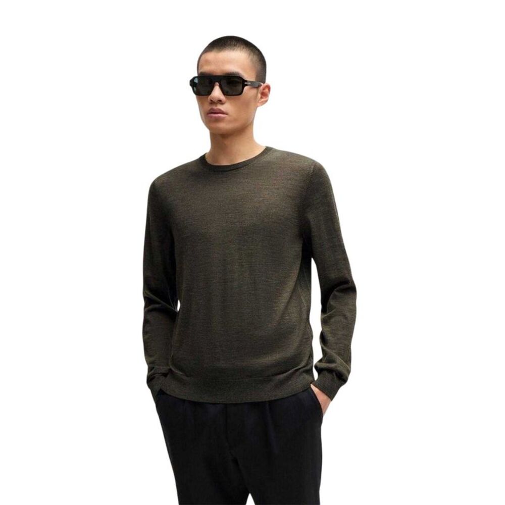 Hugo Boss Mens Leno Crew Neck Regular Sweater Top / White